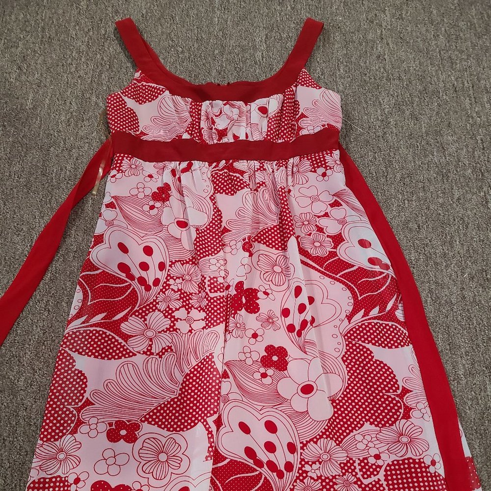 Red and white dress